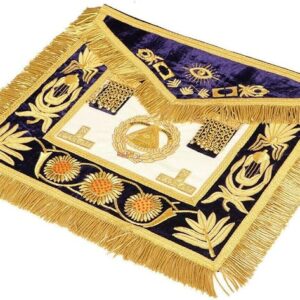 Masonic Regalia Deputy Grand Master Apron - 100% Lambskin with Collar & Cuffs (Purple)