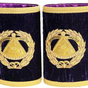 Masonic Regalia Deputy Grand Master Apron - 100% Lambskin with Collar & Cuffs (Purple)