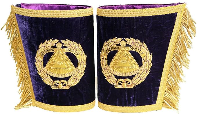 Masonic Regalia Deputy Grand Master Apron – 100% Lambskin with Collar & Cuffs (Purple)