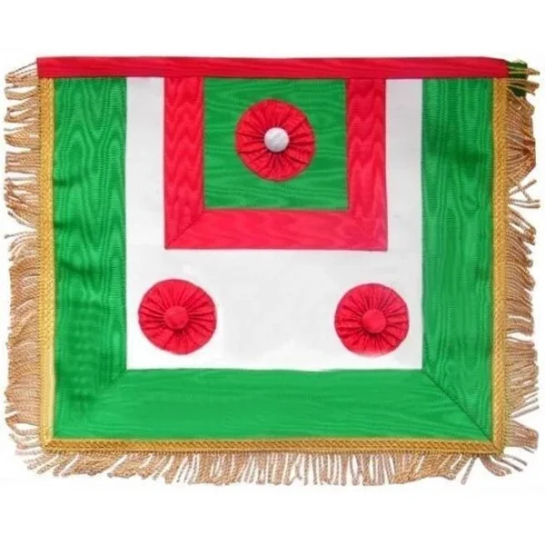 Deputy Master Knights of St. Andrew Scottish Rite Tricolor Apron - White Apple Green and Scarlet Deputy Master Knights of St. Andrew Scottish Rite Tricolor Apron - White Apple Green and Scarlet
